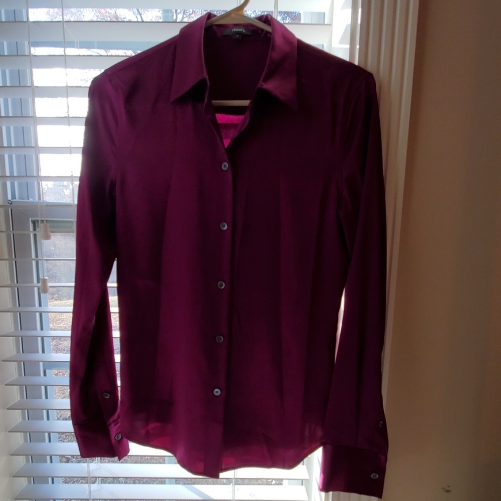 Theory Fitted Silk Shirt